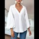 thumbnail image 5 of Blusa Holgada de Larga con Cuello Semiabierto y Lunares Franceses para Mujer L, 5 of 10