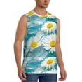 thumbnail image 2 of Kdxio Daisy Flowers for Men's Muscle T-shirt,Sleeveless for Workout Running Athletic Gym Lounge Casual, 2 of 7