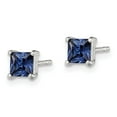 thumbnail image 6 of Diamond2Deal 925 Sterling Silver Polished 4mm Square Dark Blue Cubic Zirconia Stud Earrings for Women (L- 0.16 inch, W- 0.16 inch), 6 of 6