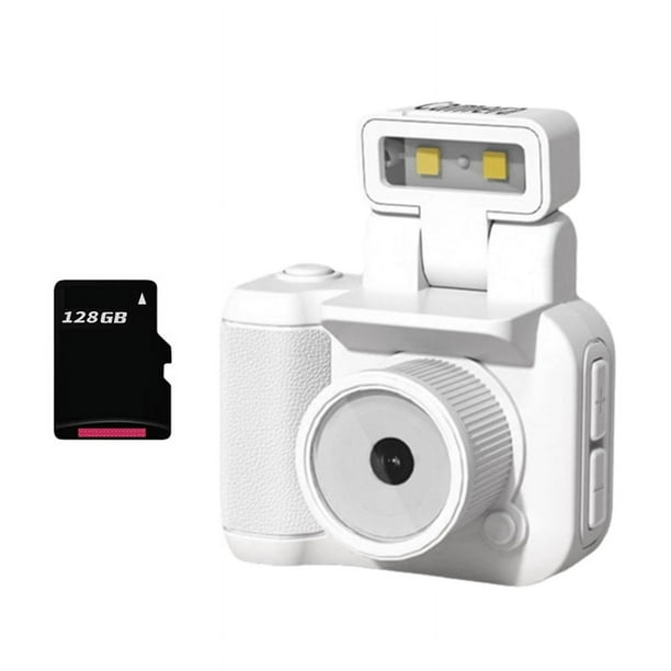 Cámara Mini SLR Cmos 128 GB con Luz de Flash y Base de Carga Grabadora de Video Portátil DV 1080P con Pantalla LCD