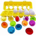 thumbnail image 1 of Matching Eggs 12 pcs Set Easter Eggs - Educational Color & Shape Recognition Sortere Skills Study Toys, Learning Toy Gift for Toddler 1 2 3 Year Old, 1 of 4