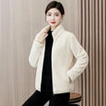 thumbnail image 2 of Plus Size Fleece Jackets for Womens Winter Warm Fashion Solid Color Long Sleeve Jacket, 2 of 5