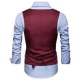 thumbnail image 3 of 2025 Men's Outerwear Vests,Summer New Men's Solid Suit Vest British Slim Fit Large Sweetheart Formal Vest, 3 of 7