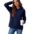 thumbnail image 4 of Textilo Women's Long Sleeve Hoodies Hooded Pullover Hoodies with Pocket Solid Color Sweaters Loose Fall Winter Comfy Casual 2026 Outfits,Navy 3XL, 4 of 6
