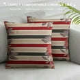 thumbnail image 3 of ONETECH  Decorative Classic Retro Stripe Throw Pillow Cover Wite Hidden Zipper Soft Modern Farmhouse Cushion Case for Sofa Bedroom Car Red Brown Mixed, 3 of 5