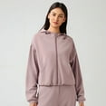 thumbnail image 2 of WEAIXIMIUNG Chandails en Molleton Graphiques pour Femmes Été Automne Hiver Nouveau Sweat à Capuche Zippé Ample Style Décontracté Coupe Décontractée Veste de Sport pour les Trajets, 2 of 4