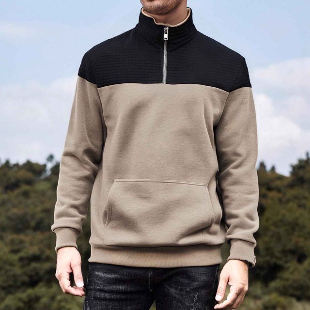 pstuiky camisa de manga larga para hombre, Blusa/camisa informal y moderna de color liso con cuello alto y botones para hombre. salir tops xxl