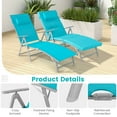 thumbnail image 3 of Spaco Outdoor Chaise Lounge, Outdoor Lounge Chair,Folding Chaise Lounge Chair Outdoor Reclining Chair for Backyard-Tuiquoise, 3 of 8