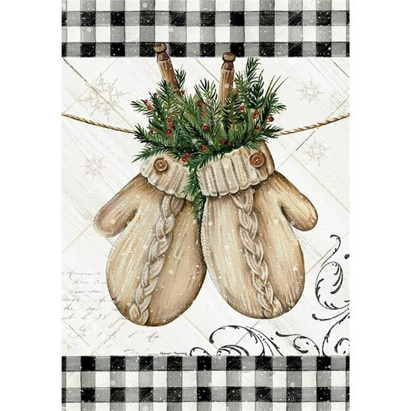 Custom Decor 4142FM 12 x 18 in. Winter Mittens Garden Flag