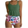 thumbnail image 2 of Traje de baño vintage estampado para mujer, traje de baño conservador, traje de baño de bikini con falda de playa estampada para mujer, traje de baño de nailon para mujer, 2 of 4