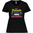 thumbnail image 3 of Inktastic My Favorite People Call Me Grandma with Flowers Women's Plus Size T-Shirt, 3 of 5