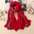 thumbnail image 5 of Anvazise Embroidered Flower Scarf Cotton Women Long Wrap Bandana Scarves Girl Shawl Gift Pink, 5 of 13