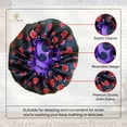 thumbnail image 5 of Double Layer Reversible Anime Bonnet for Men and Women - Comfortable Satin Silk Fabric with Elastic Soft Band, Akat Purple, 5 of 7