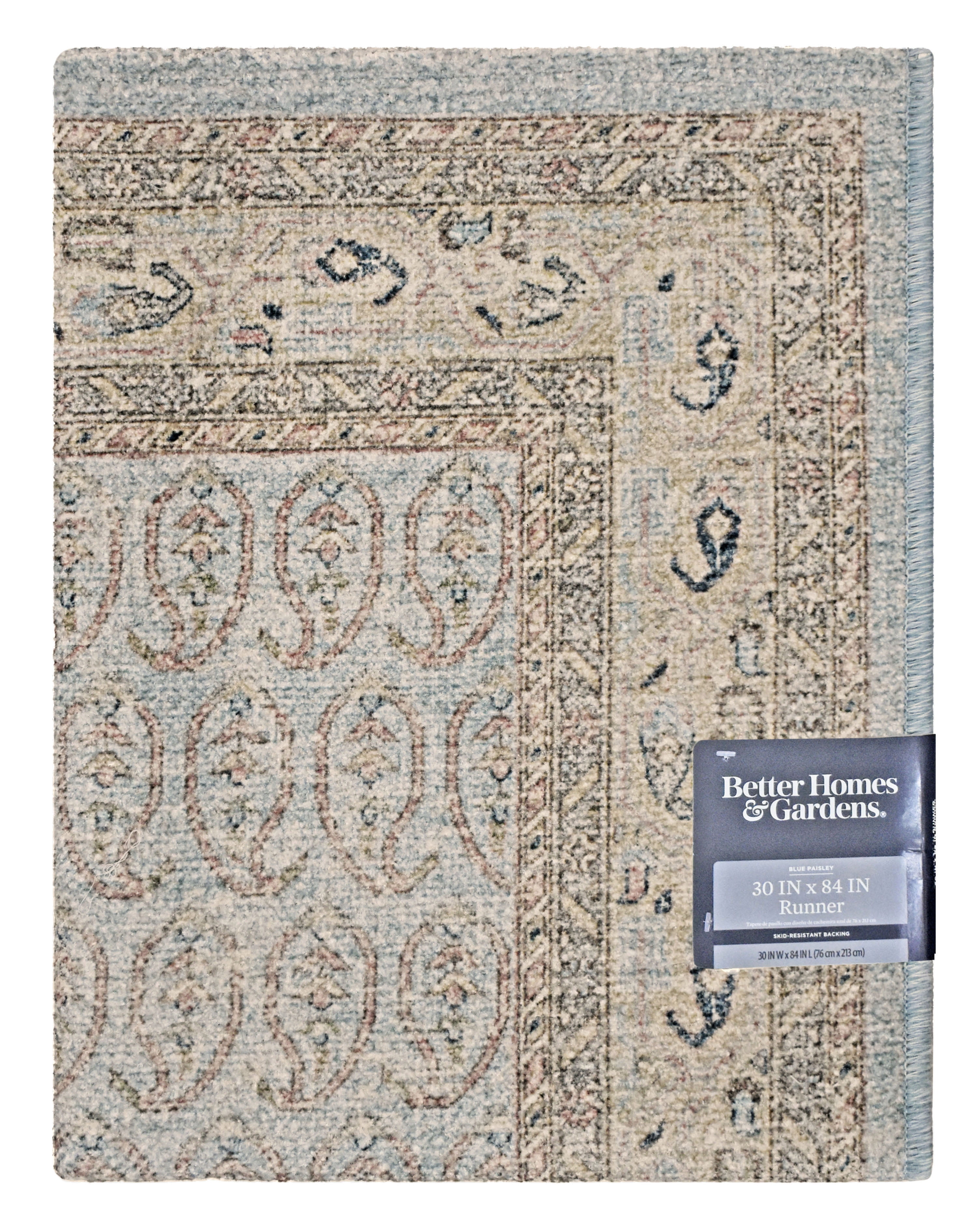 Better Homes & Gardens Blue Paisley Indoor 2.5' x 7' Runner Rug