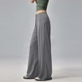 thumbnail image 4 of Generic Womens Silk Satin Wide Leg Pants Casual Loose Soft Comfy Lounge Pants Elastic Waist Pj Bottoms Pockets, 4 of 4