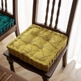 thumbnail image 2 of Nvzi Diamond Pattern Chair Pads with Handle Soft Comfy Velvet Seat Chair Cushion for Dining Chairs, Office Chairs, Hardwood Floors (Yellow Green,16x16), 2 of 5