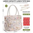 thumbnail image 2 of Insulated Lunch Bag for Women, Quilted Lunch Tote Cooler Bag with 40oz Cup Holder & Strap,14L Leakproof Lunch Box for Work Office Teacher Nurse Picnic Travel, Wildflower, 2 of 9