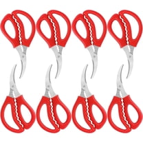 Tutuviw 8Pcs Heavy Duty Kitchen Stainless Steel Seafood Scissors, Multifunctional Stainless Steel Shears Seafood Scissors for Fish Crab Shrimp Lobster Scissors