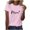 Pink, variant on Kayannuo Blouses for Women Tee Shirts for Women Women's Retro Printed T-Shirt Round Neck Short Sleeved Top