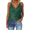 thumbnail image 5 of GEWSEY Womens Full Sequin Tank Tops Glitter Club Party Sleeveless Shirt Sparkle Blouses V-Neck Loose Shimmer Vests (Green, L), 5 of 7