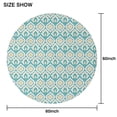 thumbnail image 6 of Blue Pioneer Flower Pattern Round Tablecloth 60"x60",Wrinkle Wipeable Table Cloth for Kitchen Dining Room Picnic Patio Party, 6 of 6