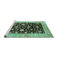 thumbnail image 2 of Ahgly Company Machine Washable Indoor Round Oriental Turquoise Blue Traditional Area Rugs, 7' Round, 2 of 4