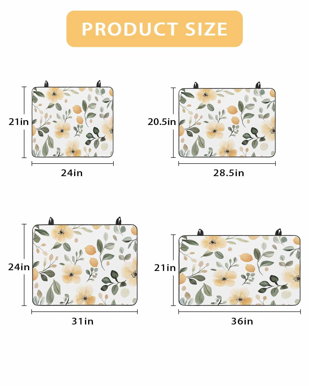 nqOlkjepod Large Induction Cooktop Protector Mat 24"x21", Botanical Stove Top Covers for Electric Stove, Flower Floral Vintage Wildflower Garden Motifs Stove Burner Cover Mats, Glass Top Stove Cover