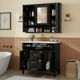 thumbnail image 2 of black 36" Bathroom set -Bathroom Vanity & Sink & Mirror Cabinet ,Freestanding Modern Vanity Cabinet with Soft-Close Drawers and Tip-Out Tray, 2 of 17