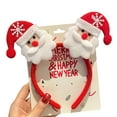 thumbnail image 5 of dianhelloya Christmas Headband Anlter Shiny Sequin Ear Bow Santa Decor Elastic Spring Anti-slip Regular Fit Narrow Band New Year Party Photo Prop Hair Accessories for Xmas N, 5 of 8