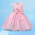 thumbnail image 2 of Toddler Dress Kids Toddler Girls Summer Solid Sleeveless Party Princess Dress Flower Girl Evening Gown for Performance Dress for Girls Pink 5 Years-6 Years, 2 of 3