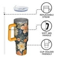 thumbnail image 4 of OBREWU Pioneer Flower Tumbler with Handle and Lid,Pioneer Flower 40oz Double Wall Vacuum Insulated Tumbler,Cups Gift for Women and Men, 4 of 7