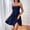 Navy, variant on Sundresses for Women Holiday Pleated Stretchy Regular Fit Women's Dress Summer 2026 Solid Color Sleeveless Beach Dress The Holiday for Lounge and Relax XL