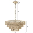 thumbnail image 3 of Luxurious Bohemian Rattan Chandelier - Woven Pendant Light Fixture with Adjustable Chain for Dining, Living Room, Bedroom - Antique Wood Finish, Unique Tiered Design (Wood,4-Tier), 3 of 9