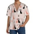 thumbnail image 3 of Vsdgher White And Black Rabbit Print Men's Wrinkle Free Untucked Cuban Shirt Business Casual Button Down Shirts Short Sleeve Shirt, 3 of 7