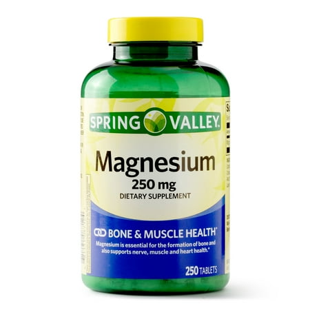 Spring Valley Magnesium Tablets, 250 mg, 250 Ct (Best Magnesium For Horses)