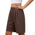 thumbnail image 6 of NTACZA High Swim Shorts For Women Bermuda Elastic Waist With Pockets Wide Leg Vacation For Relaxed Fit Walking Beach Casual Shorts, 6 of 6