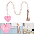 thumbnail image 1 of Valentine Day Rope Tassel Beading Colorful Wooden Bead String DIY Home Holiday Decoration, 1 of 9