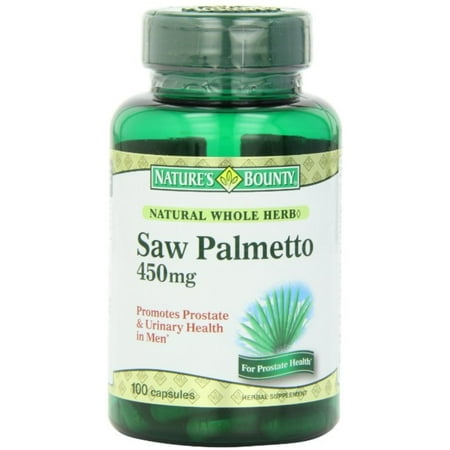 Nature's Bounty Saw Palmetto 450 mg Capsules 100 ea (Pack of 4)