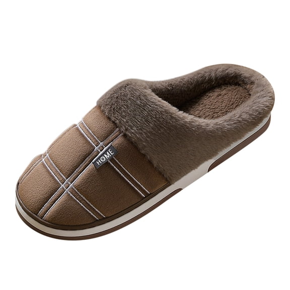 NOKIO Men'S Indoor Warm Slippers Men'S Cozy House Slippers Men Winter Home Cotton Slides Christmas Antlers Print Thermal Slippers Casual Home Shoes Men'S Christmas Tree Patterned Slippers