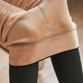 thumbnail image 3 of Leggings for Women Fleece Lined Thickened Warm Leggings Winter Stretchy High Waisted Tummy Control Basic Tights Pants, 3 of 6