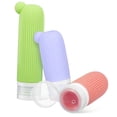 thumbnail image 4 of UPOUART 3 Pcs Bouteilles de Gel Douche Bouteille Compressible Couleurs Assorties Silicone Réutilisable Articles de Toilette pour Randonneurs, 4 of 8