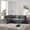 Gray, Chenille, variant on AISWORD 104" 5-Seater Corduroy Modular Sectional Sofa, Oversized L-Shaped Corner Couch with USB Charger, Arm Storage & Cup Holders for Living Room, Gray