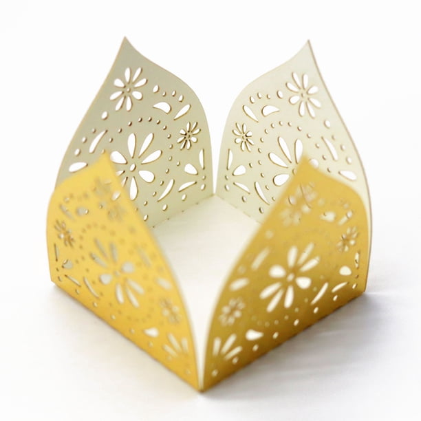 KAKOWELY 50 cajas huecas para bombones, cajas decorativas para dulces, elegantes envoltorios de trufas con flores para fiestas, festivales, bodas y cumpleaños.