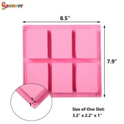 Spencer Set of 2 Silicone Soap Molds, 6 Cavitie Soap Making Cake Baking Mold Pan Bakeware Supplies for Soap Making, Pudding, Muffin, Loaf