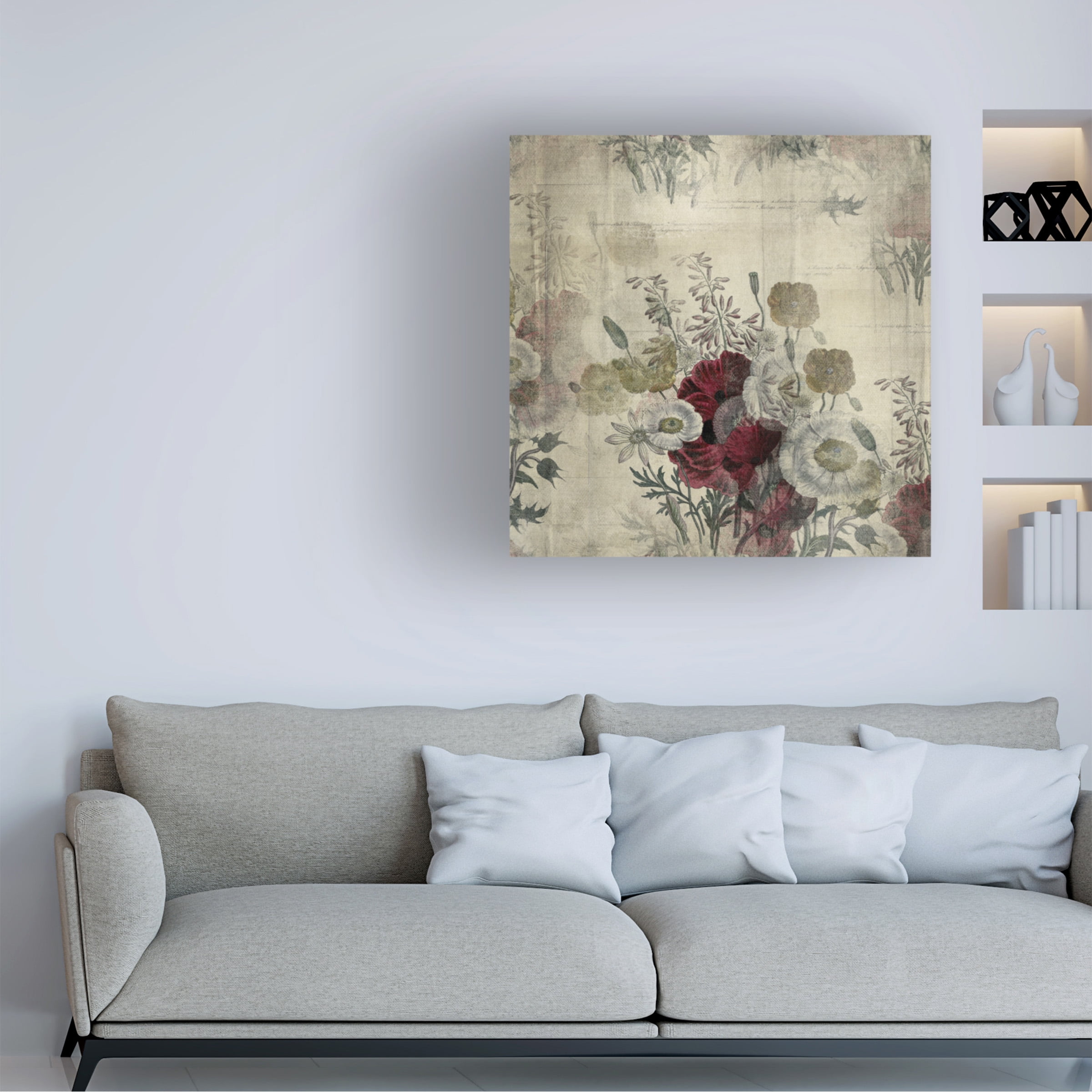 Trademark Fine Art 'Floral Collage White Space' Canvas Art by Marcee Duggar