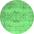 thumbnail image 1 of Ahgly Company Indoor Round Persian Emerald Green Bohemian Area Rugs, 5' Round, 1 of 4