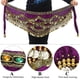 thumbnail image 2 of Danza del Vientre Cinturón, Cinturón de Danza Oriental Belly Dance Cinturón de Lentejuelas con 328 Piezas de Oro(púrpura Oscuro) Ecomeon no, 2 of 6