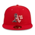 thumbnail image 2 of Men's New Era  Red Oakland Athletics 2023 Fourth of July 59FIFTY Fitted Hat, 2 of 5