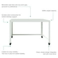 thumbnail image 4 of Hirsh Ready-to-Assemble 48-inch Wide Mobile Metal Desk for Home Office, White, 4 of 19