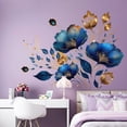 thumbnail image 3 of CCOCC Wall Paper,Vibrant Blue Rose Floral Design Wall Stickers,Peel and Stick Design Wall Stickers Decor,35*40CM,Style2, 3 of 4